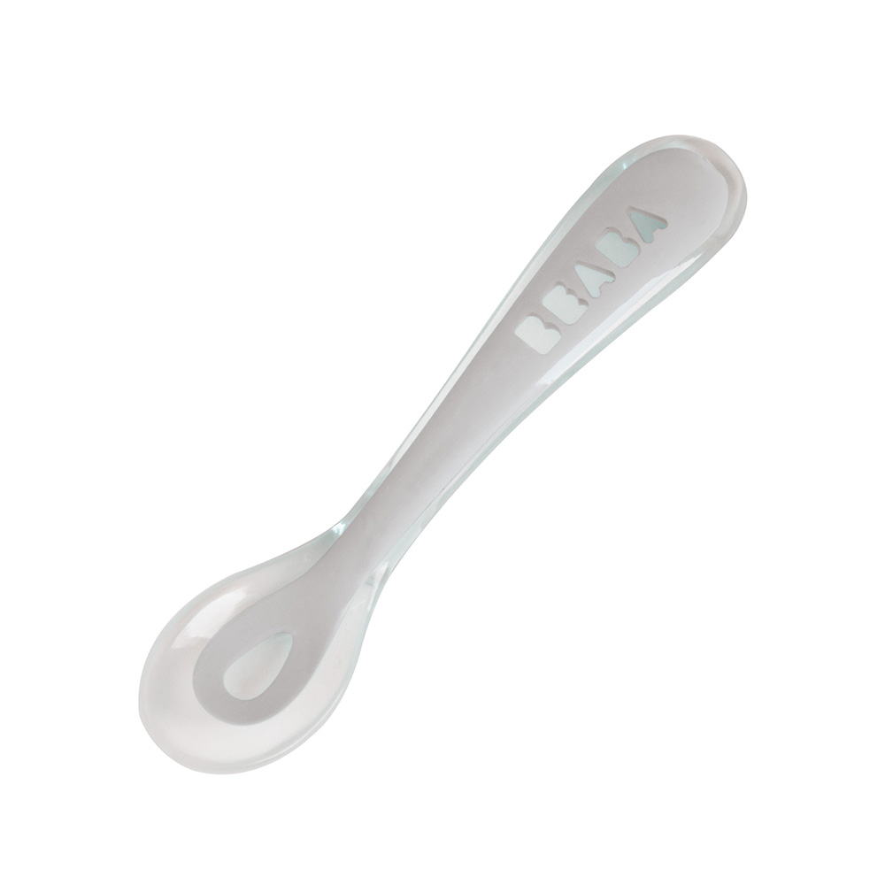 Beaba - Cuillère 2e âge repas Soft en silicone GRIS Béaba