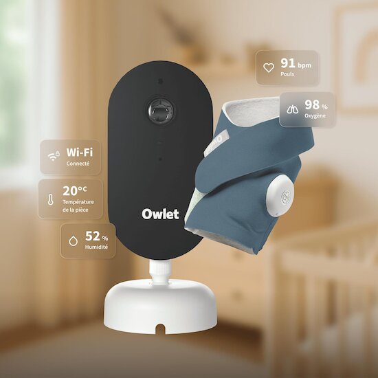 Owlet Pack Dream Sock + Dream Sight Cam Bedtime Blue  