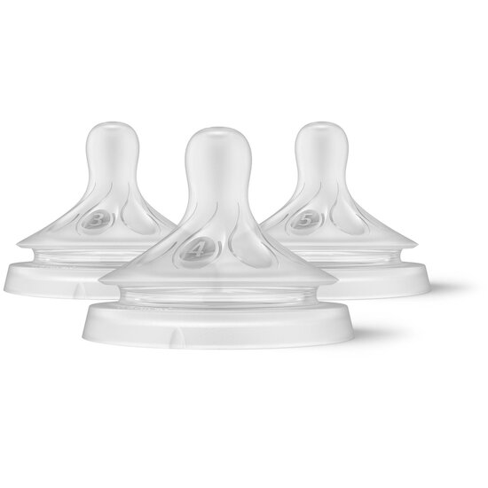 Philips Avent Pack de 3 tétines Natural Response Blanc Débits 3,4,5 Philips Avent Pack de 3 tétines Natural Response Blanc Débits 3,4,5