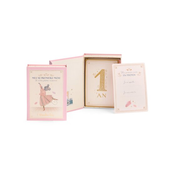 Moulin Roty Cartes naissance La petite école de danse Rose  Moulin Roty Cartes naissance La petite école de danse Rose