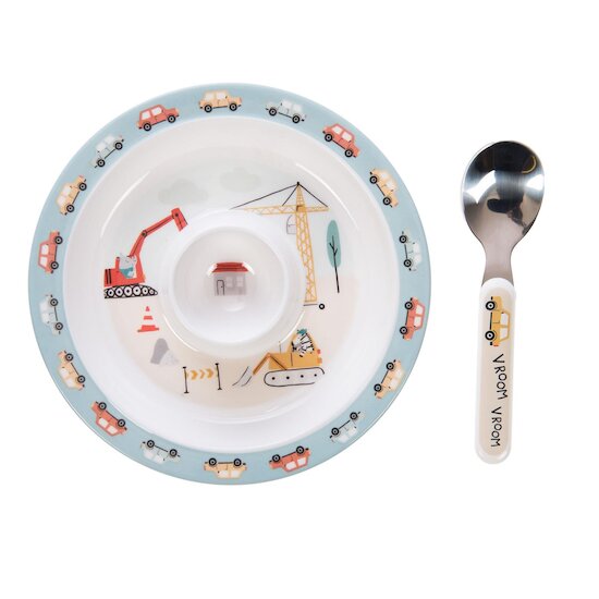 Amadeus Coffret Coquetier Voiture Arthur Blanc Et Bleu 