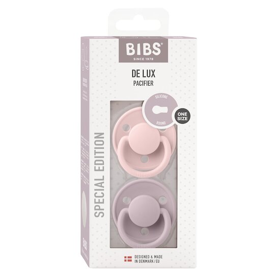 BIBS Tétines De Lux 2 Pack Silicone Blossom/Dusky Lilac 