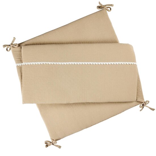 Nattou Tour de Lit Gaze de Coton Fanfan Sable 180 cm Nattou Tour de Lit Gaze de Coton Fanfan Sable 180 cm