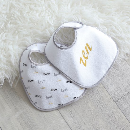 Trois Kilos Sept Lot de 7 Bavoirs Naissance Gris 0-6 mois Trois Kilos Sept Lot de 7 Bavoirs Naissance Gris 0-6 mois