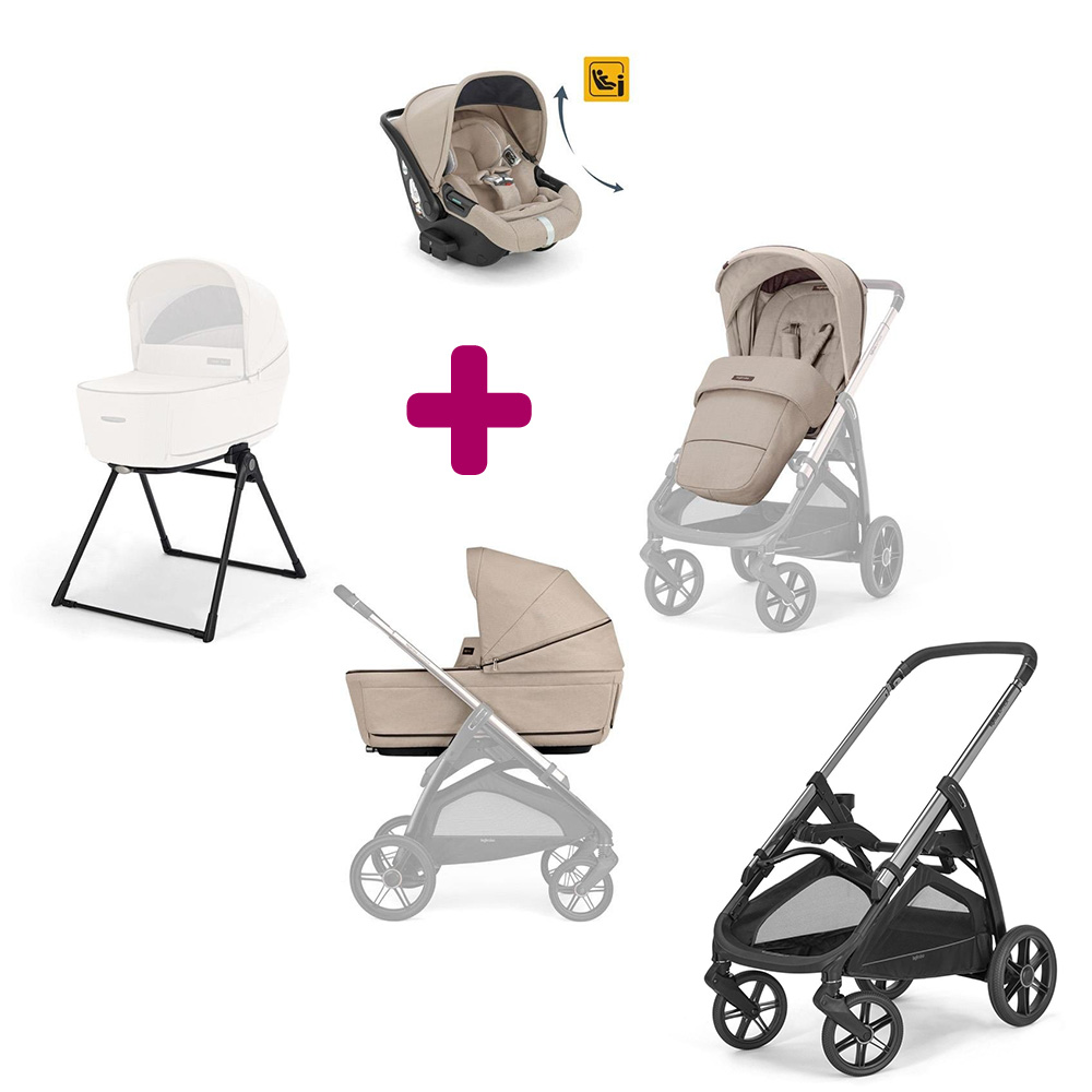 Pack Chassis Aptica Litio Black + System Quattro Aptica Darwin Recline Inglesina