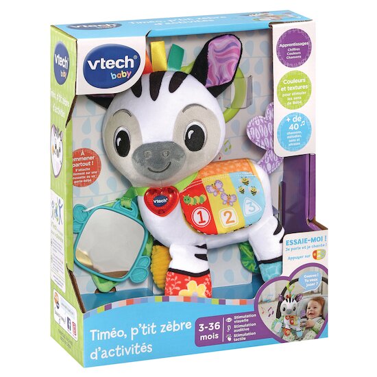 Vtech Baby Peluche d'activités Timeo p'tit zebre Multicolore  Vtech Baby Peluche d'activités Timeo p'tit zebre Multicolore