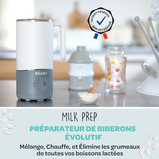 Béaba Préparateur de boisson Milk Prep white grey   Béaba Préparateur de boisson Milk Prep white grey
