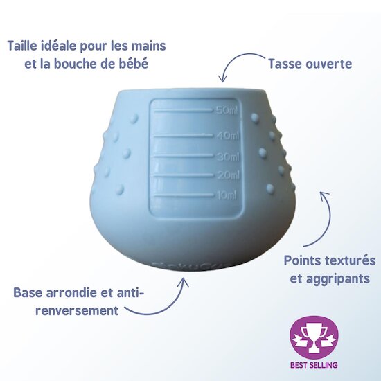 Tidy tot Tasse d'apprentissage DinkyCup Fleur de Jardin Bleu 50 ml