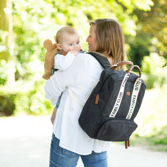 Childhome Sac à dos Family Club signature noir  Childhome Sac à dos Family Club signature noir