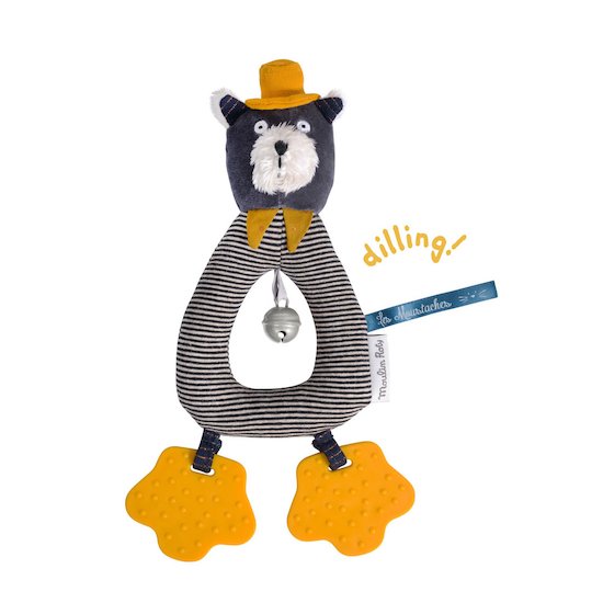 Moulin Roty Anneau-hochet chat Alphonse Les Moustaches   Moulin Roty Anneau-hochet chat Alphonse Les Moustaches