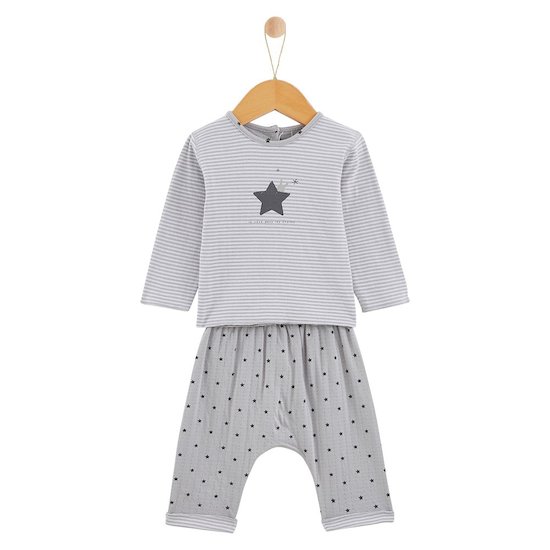 P’tit bisou Pantalon+tee shirt imp star Mon Lapin Calin Gris 1 mois
