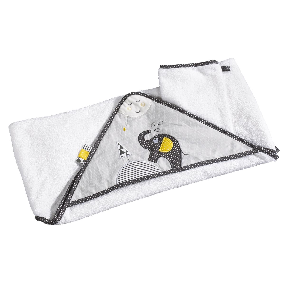 Cape de bain + gant Babyfan BLANC Sauthon