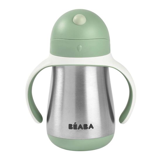 Béaba Tasse Paille Inox vert sauge 250 ml Béaba Tasse Paille Inox vert sauge 250 ml