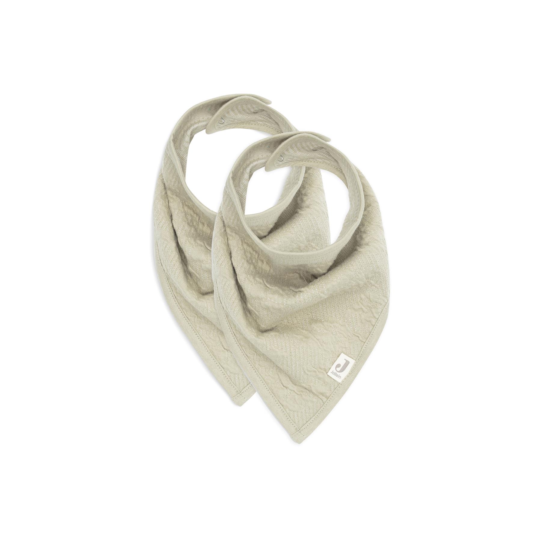 Jollein - Lot de 2 bavoirs bandana soft waves VERT Jollein