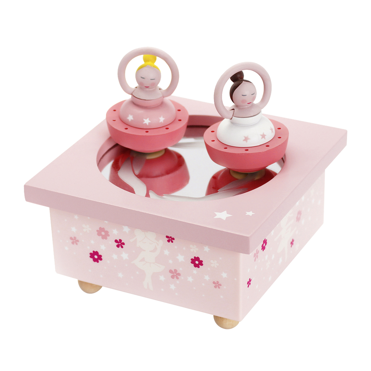 Trousselier - Boîte à musique magnétique Bois Ballerine ROSE Trousselier