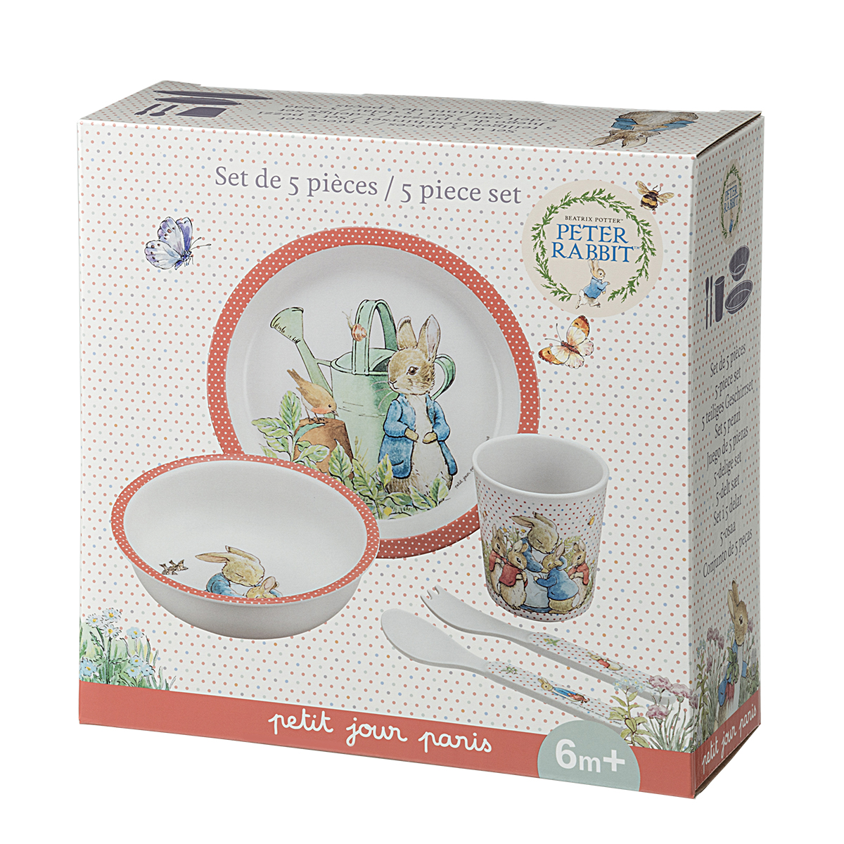 Coffret cadeau - 5 pièces Pierre Lapin ROUGE petit jour paris