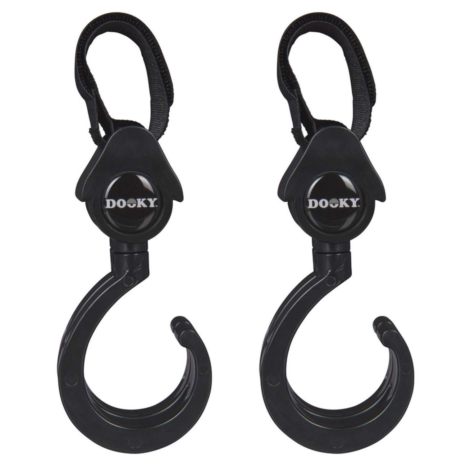 Set de 2 Crochet 360° pour poussette NOIR Dooky