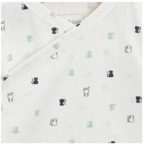 P’tit bisou Body + Bonnet + Moufles Mon Trousseau Chaton Imprimé Chaton  P’tit bisou Body + Bonnet + Moufles Mon Trousseau Chaton Imprimé Chaton