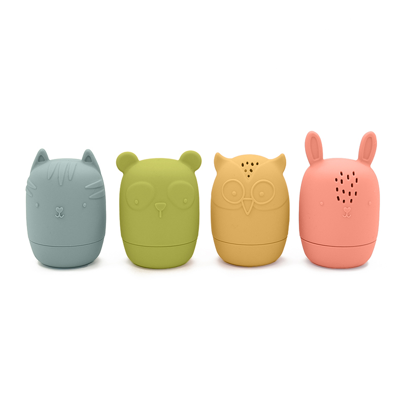 BB & Co - Jouet de bain Animaux Totem en silicone 4 pces MULTICOLORE BB&Co
