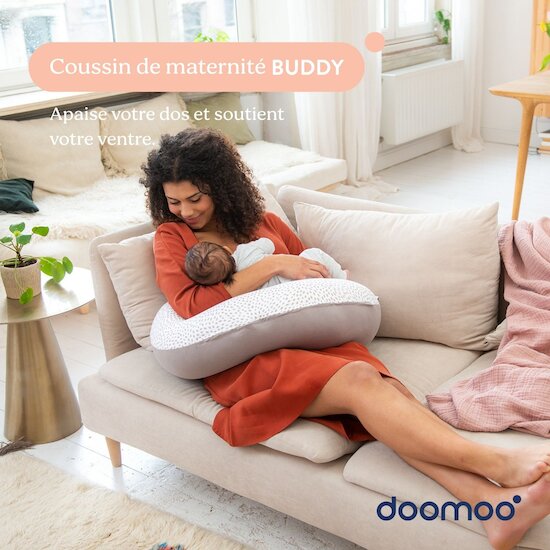 Doomoo Coussin de maternité Buddy Risotto taupe 