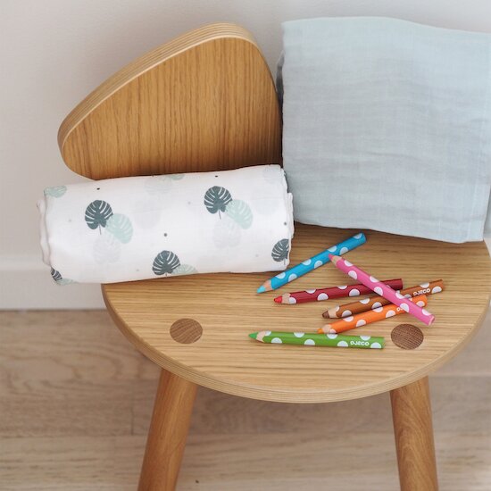 Béaba 2 langes  Gris Mirage / Jungle 120 cm Béaba 2 langes  Gris Mirage / Jungle 120 cm