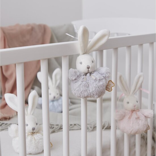 Kaloo Pompons Mini lapins doux  Crème/bleu/gris/rose  Kaloo Pompons Mini lapins doux  Crème/bleu/gris/rose