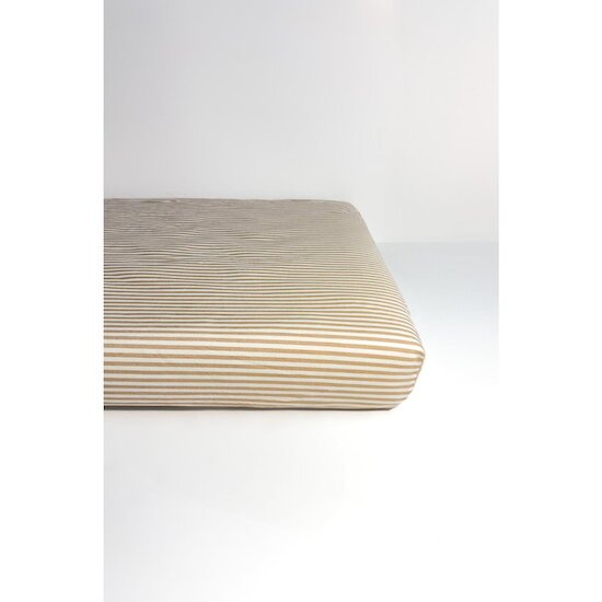 Kadolis Drap housse bébé Percale de Coton Bio Rayé Ambre  Kadolis Drap housse bébé Percale de Coton Bio Rayé Ambre