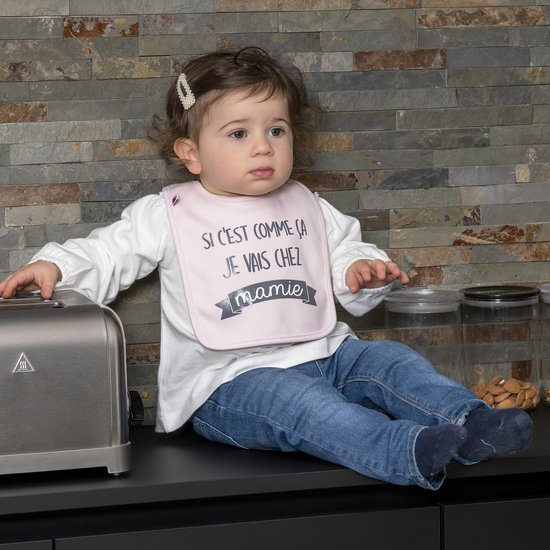 BB&Co Bavoir "Si c'est comme ça je vais chez mamie" Rose Pastel 0-18 mois BB&Co Bavoir "Si c'est comme ça je vais chez mamie" Rose Pastel 0-18 mois