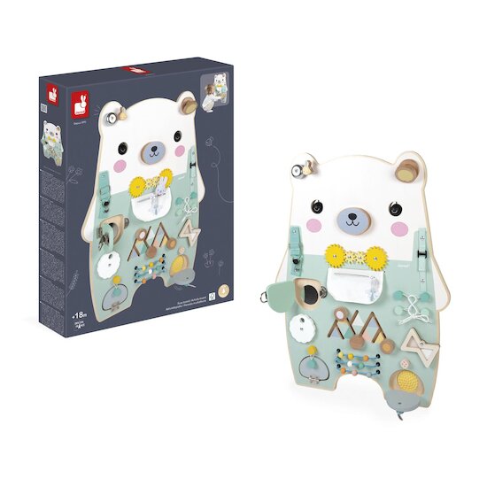 Janod Jouet Pure Busy Board Ourson Vert  Janod Jouet Pure Busy Board Ourson Vert