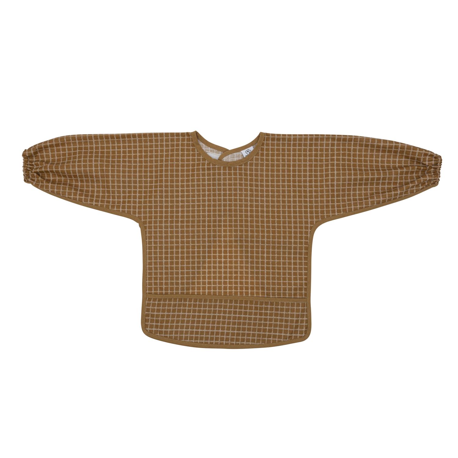 BB & Co - Bavoir-tablier coton enduit carreaux MARRON BB&Co