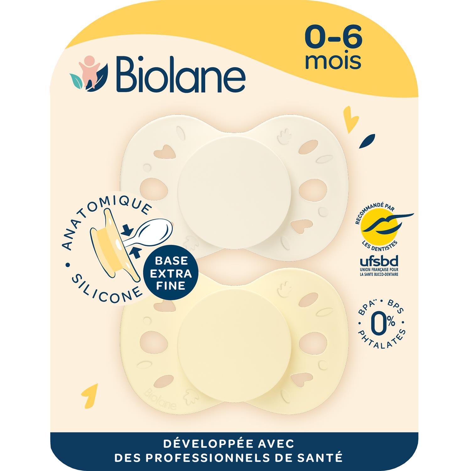 Sucettes anatomiques Essentielle MULTICOLORE Biolane