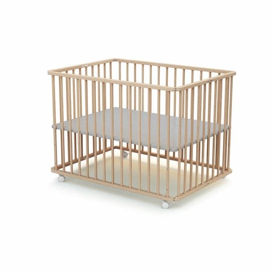 Parc playpen bois naturel avec matelas TISSI Pas Cher 