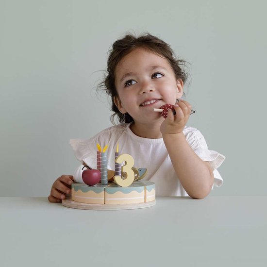 Little Dutch Gâteau d'anniversaire en bois XL Multicolore 