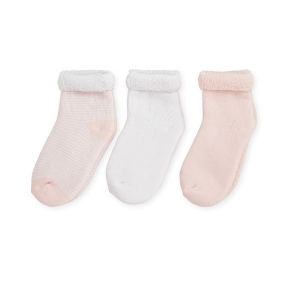 Trois Kilos Sept 3 paires de chaussettes Rose 0/3M 