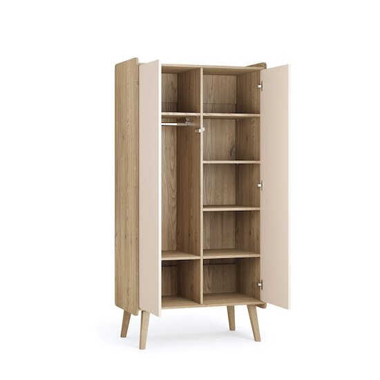 Vox Armoire 2-portes Vintage Fresh Chêne/Sable-Beige  Vox Armoire 2-portes Vintage Fresh Chêne/Sable-Beige