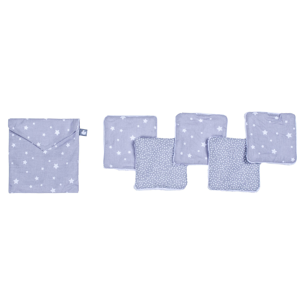 5 lingettes lavables + pochette assortie MULTICOLORE BB&Co