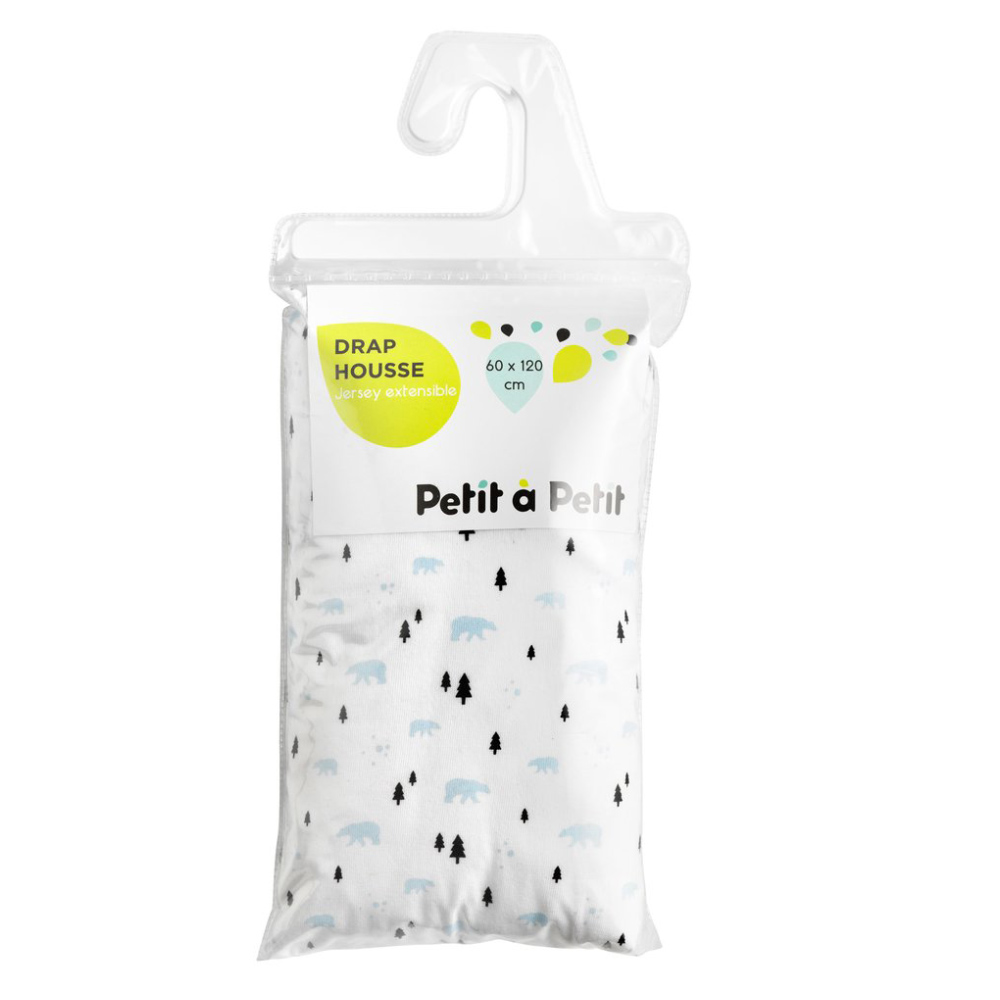Drap housse jersey BLANC Petit à petit