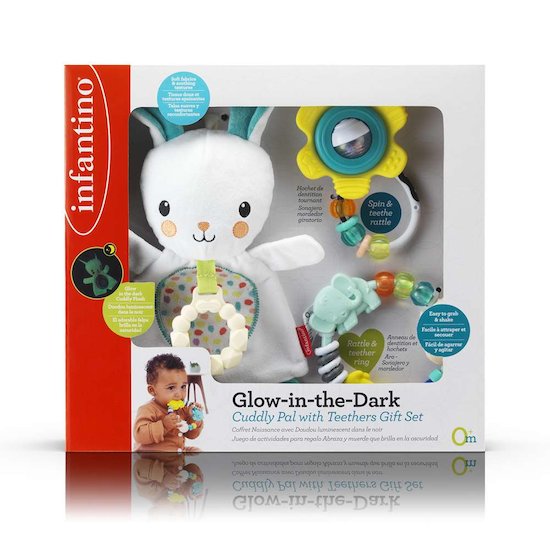 Infantino Coffret naissance Doudou luminescent et jouets de dentition   Infantino Coffret naissance Doudou luminescent et jouets de dentition