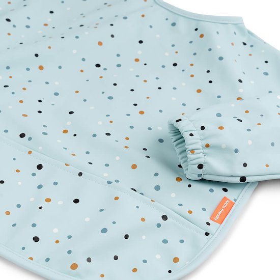 Done by Deer Bavoir manches avec poche Happy dots Bleu 