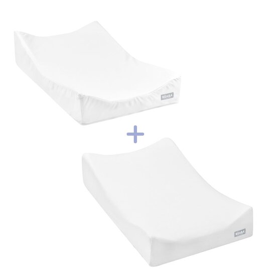 Béaba Pack matelas à langer Sofalange avec housse Blanc  Béaba Pack matelas à langer Sofalange avec housse Blanc