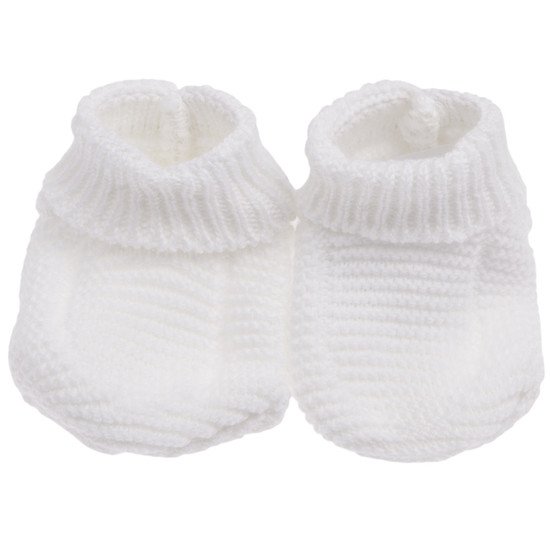 La Manufacture de layette Chaussons de naissance en coton bio Blanc 0-1 mois