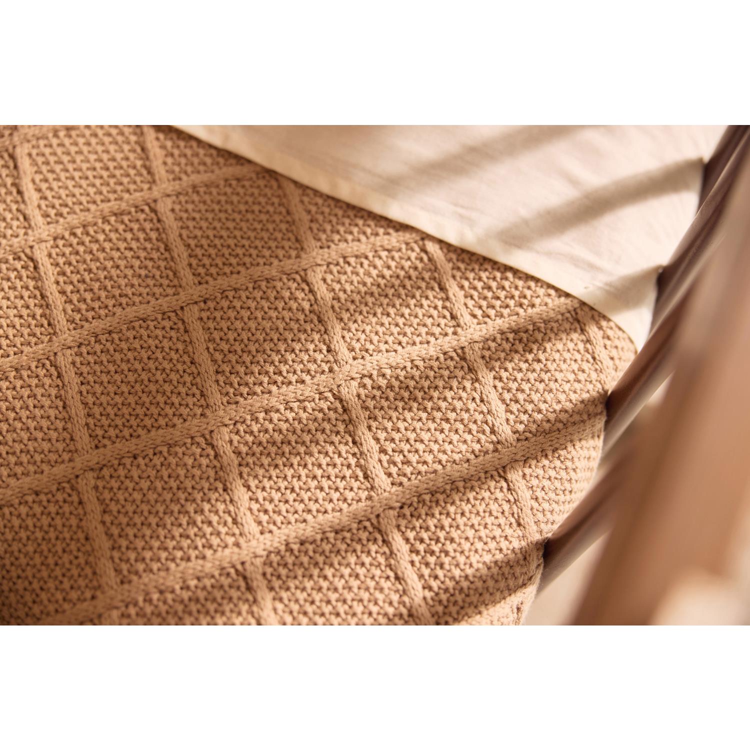 Jollein - Couverture Berceau Check Knit MARRON Jollein