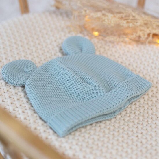 Trois Kilos Sept Bonnet Maille Sauge 0-1 mois Trois Kilos Sept Bonnet Maille Sauge 0-1 mois