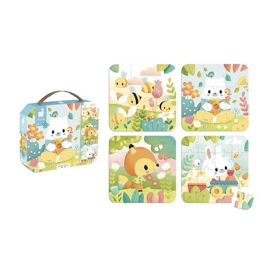 Janod 4 Puzzles Pure Multicolore  Janod 4 Puzzles Pure Multicolore