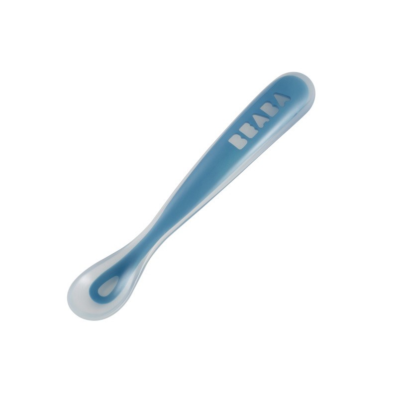 Beaba - Cuillère 1er âge Soft en silicone BLEU Béaba