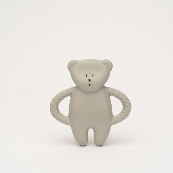 Moonie Jouet de dentition ourson en caoutchouc naturel Gris  Moonie Jouet de dentition ourson en caoutchouc naturel Gris