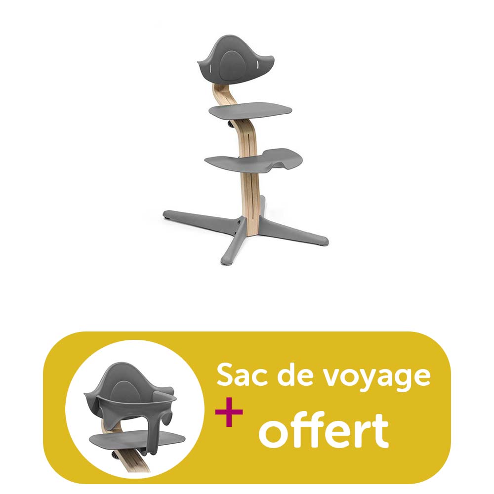 Stokke - Chaise Haute Nomi Grey = baby set Grey offert  Stokke