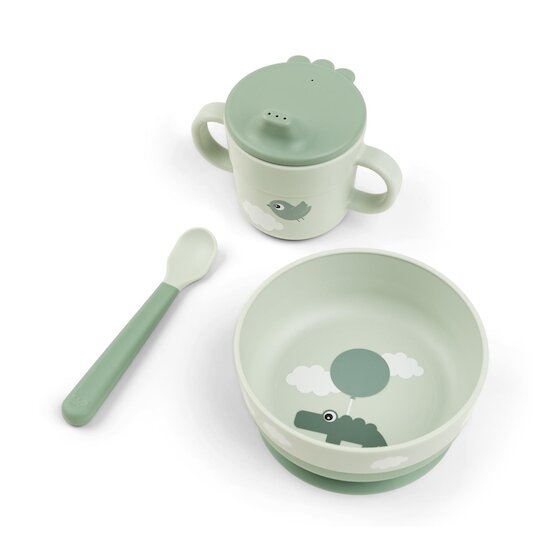 Done by Deer Coffret premier repas Foodie Happy clouds Vert 
