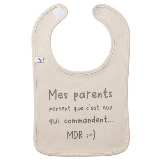 BB&Co Bavoir "Mes parents" Sable 