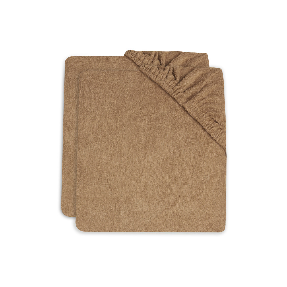 Jollein - Lot de 2 housses de matelas à langer Éponge MARRON Jollein